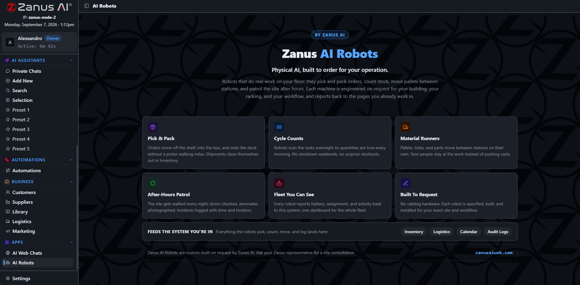 AI robots running under Back Office governance