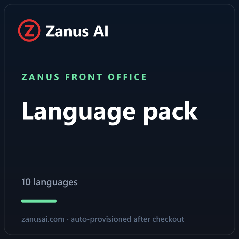 Zanus Front Office — Language pack (10 languages)