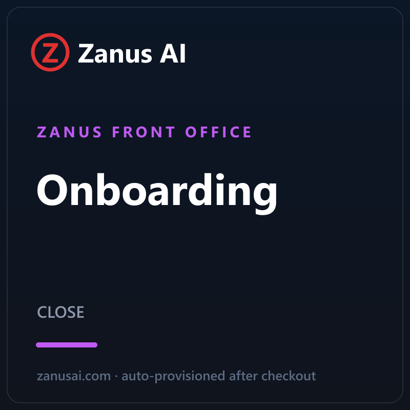 Zanus Front Office — Onboarding (CLOSE)
