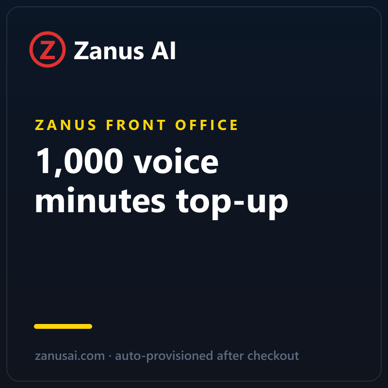 Zanus Front Office — 1,000 voice minutes top-up