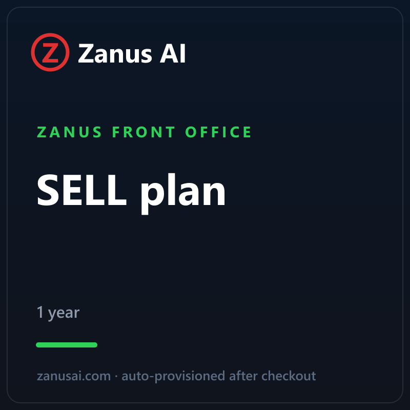 Zanus Front Office — SELL plan (1 year)