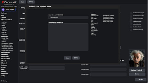 Zanus AI Software for Small Business — built-in AI training system for onboarding new users with interactive tutorials